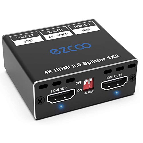 EZCOO HDMI分配器 1入力2出力 4K@60Hz HDR HDCP 2.2対応 スプリッター