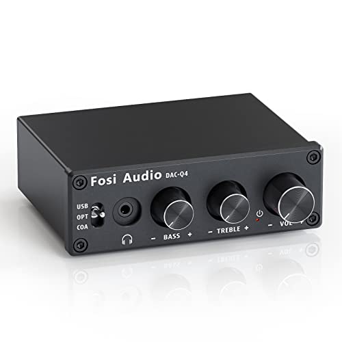 Fosi Audio Q4 DAC ヘッドフォンアンプ 小型 ミニステレオ USB/光/同軸対応