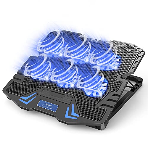 Tuayoo ノートPC冷却パッド 6ファン 5段階高度調整 LED付き