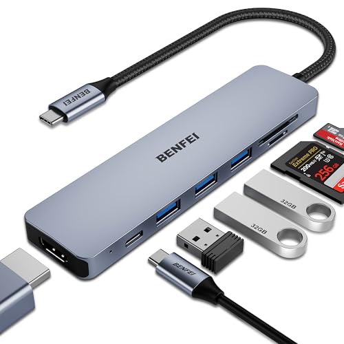 BENFEI USB C ハブ 7in1 4K@60Hz HDMI USB SD/TFカードリーダー PD100W充電