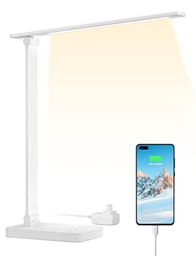 Lepro デスクライト LED 550ルーメン 5段階調光調色 USB出力ポート付き