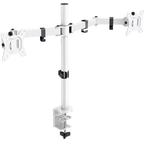 ErGear デュアルモニターアーム ホワイト 32インチ対応