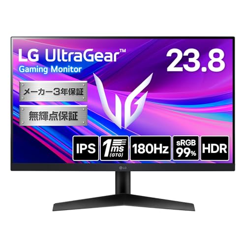 LG 24GS60F-B 24インチ FHD 180Hz ゲーミングモニター