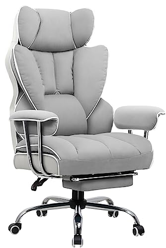 GTRACING ゲーミングチェア ファブリック オットマン付き 腰痛対策