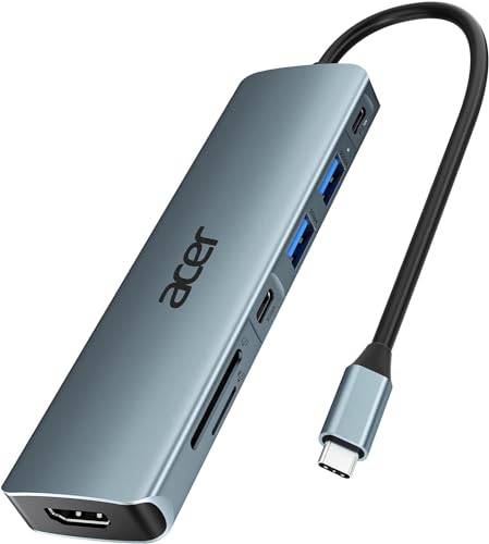 Acer USB C ハブ 7-in-1 4K HDMI PD100W 急速充電 5Gbps USB-C USB-A SD/microSD