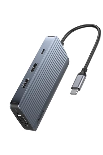 Anker USB-C ハブ (8-in-1, Triple Display) 100W USB PD対応 4K HDMIポート VGAポート