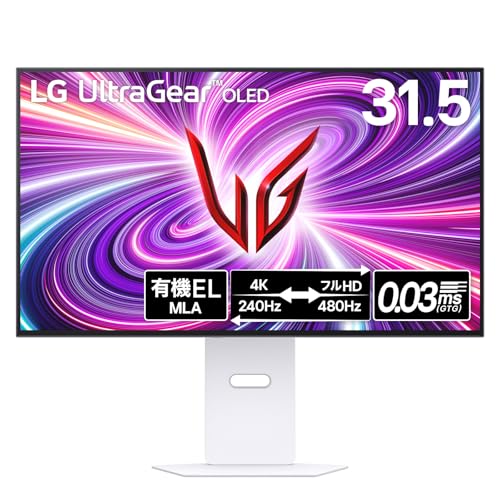 LG UltraGear OLED 32GS95UV-W 32インチ 4K QD-OLED 240Hz ゲーミングモニター