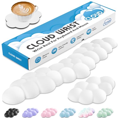 Sushret リストレスト 雲状 キーボード マウス用 2点セット パームレスト 手首クッション 低反発