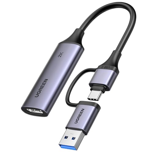 UGREEN 2K@30Hz HDMI キャプチャーボード 4K入力 USB3.0 Type C 小型軽量