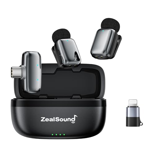 ZealSound ワイヤレスピンマイク 超軽量5g 充電ケース付き