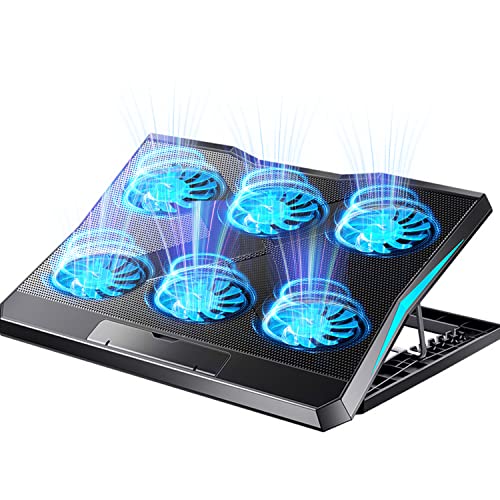 Zxyceo ノートパソコン冷却パッド 6基ファン搭載 風量調整 LEDライト付き 7-17インチ対応