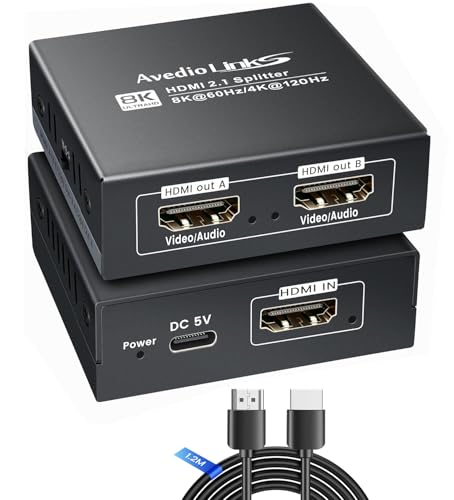 avedio links HDMI分配器 1入力2出力 8K@60Hz/4K@120Hz HDCP2.3対応 ダウンスケーラー搭載