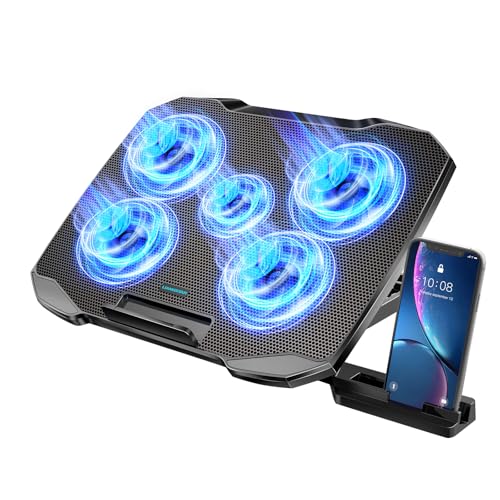 LIANGSTAR ノートPC冷却パッド 5ファン スマホホルダー付き