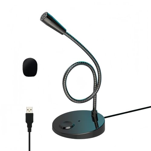 Muchfox PC USBマイク コンデンサーマイク 360°集音 フレキシブルアーム式