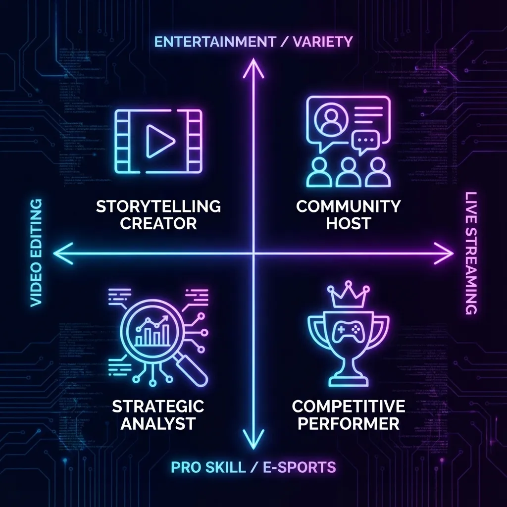 ゲーム実況者の配信スタイル分類マトリクス